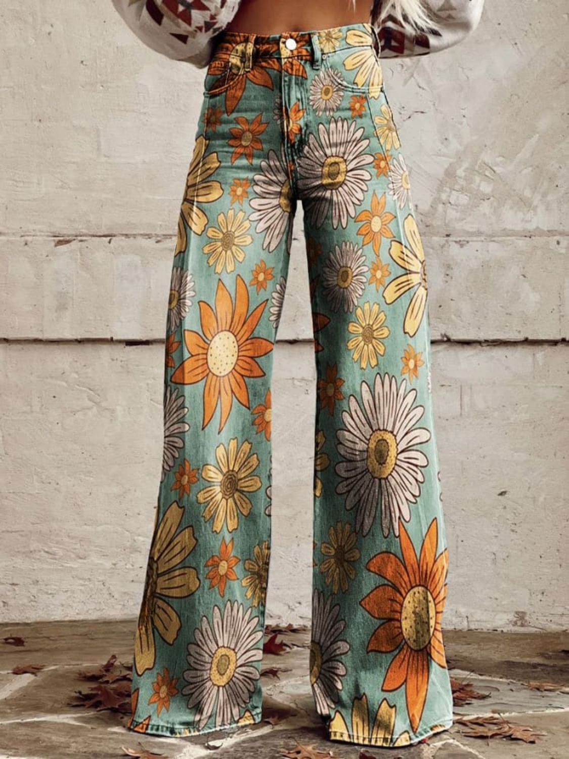 Lina | Pantalon large à fleurs vintage