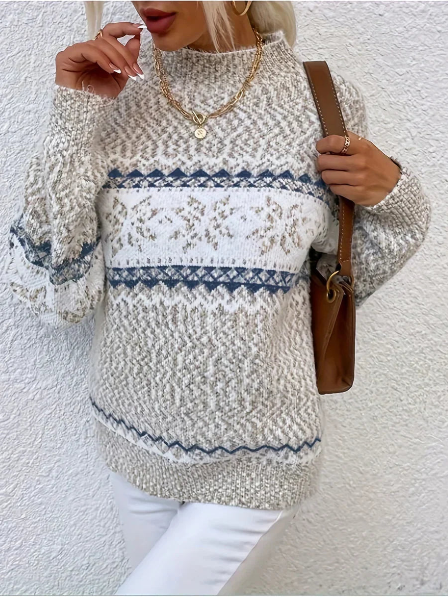 Elain - Pull en Tricot Flocon de Neige