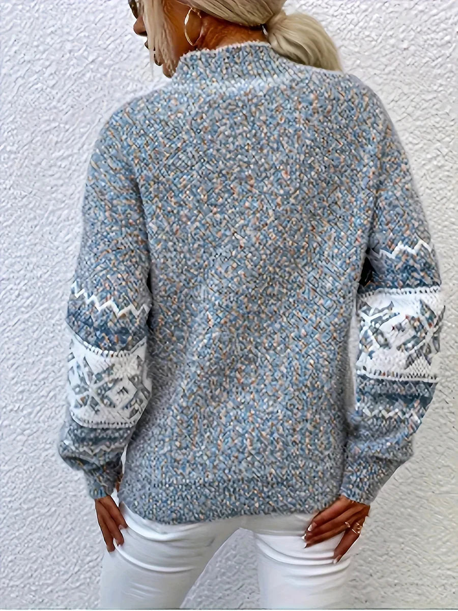 Elain - Pull en Tricot Flocon de Neige