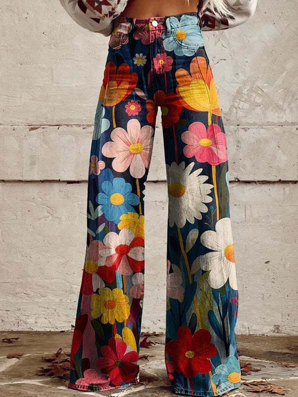 Alba | Pantalon large à motifs floraux éclatants